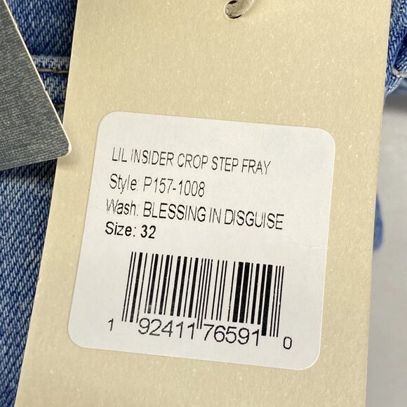 NEW MOTHER Women’s The Lil Insider Crop Step Fray Jeans – Size 32P - Picture 2 of 13
